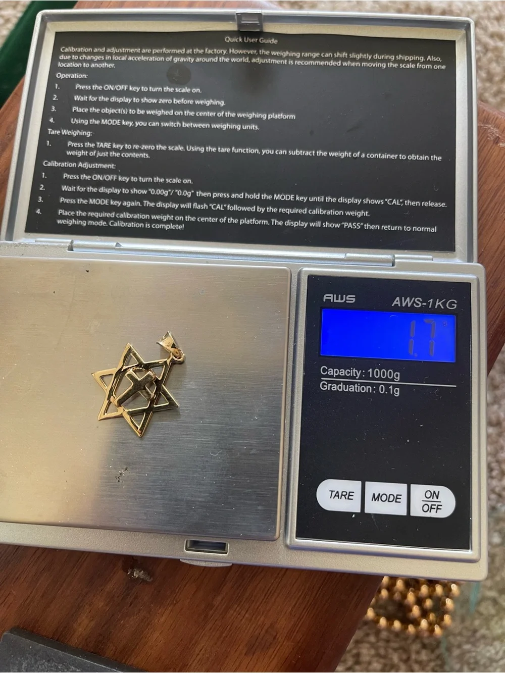 14k Solid Gold  Star of David Pendant  - Elegant Religious Jewelry